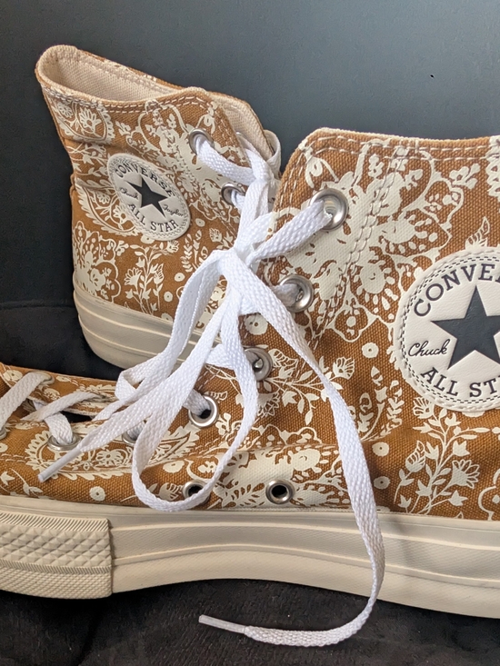 Converse Shoes - Converse Chuck Taylor High Top Platform Sneakers - Fall Florals "Wheat" Size 10